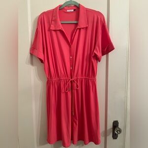 Cabana Life Coral Button Down Shirt Dress. SZ XL. Like New! Cruise Ready!